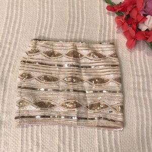 English Rose White/Gold/Silver Skirt